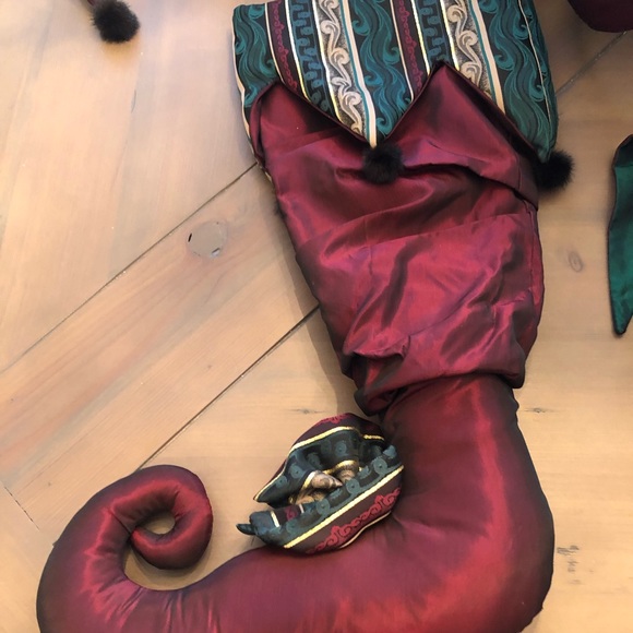 100% SILK & GENUINE MINK CHRISTMAS STOCKINGS WHIMSICAL VICTORIAN SET 4 - Picture 6 of 10